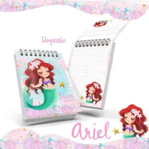 Bloquinho Anotações Sereia Baby 3 Bloquinho Anotações Sereia Baby