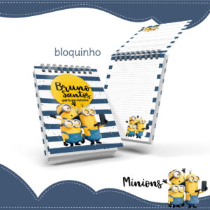 Bloquinho Minions Digital para Personalizar Material Escolar