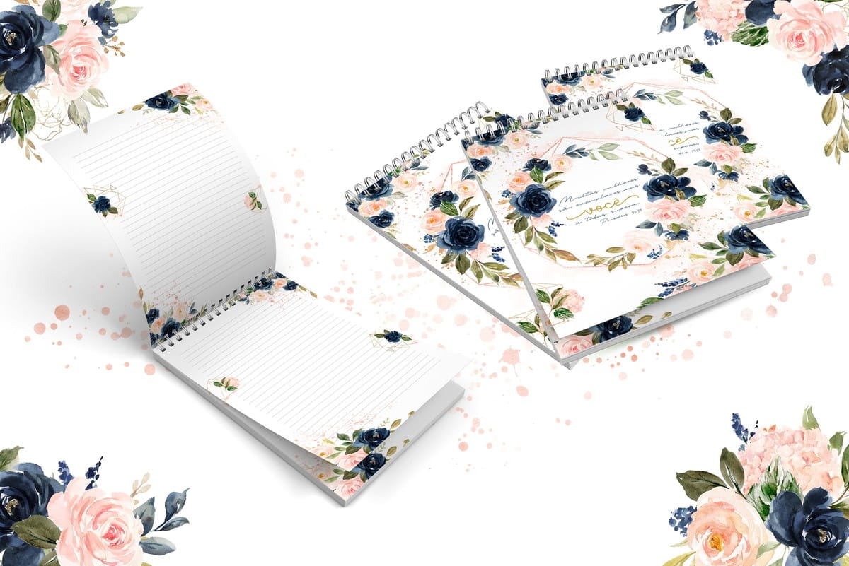 Bloquinho Provérbios Digital Floral para Personalizar 1 Bloquinho Provérbios Digital Floral para Personalizar