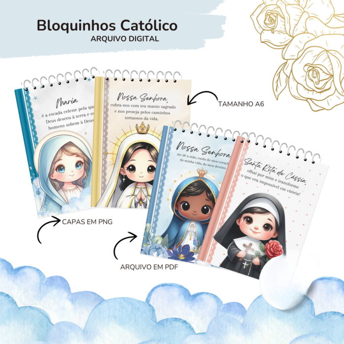 Bloquinhos Catolicos A6 - Png e pdf