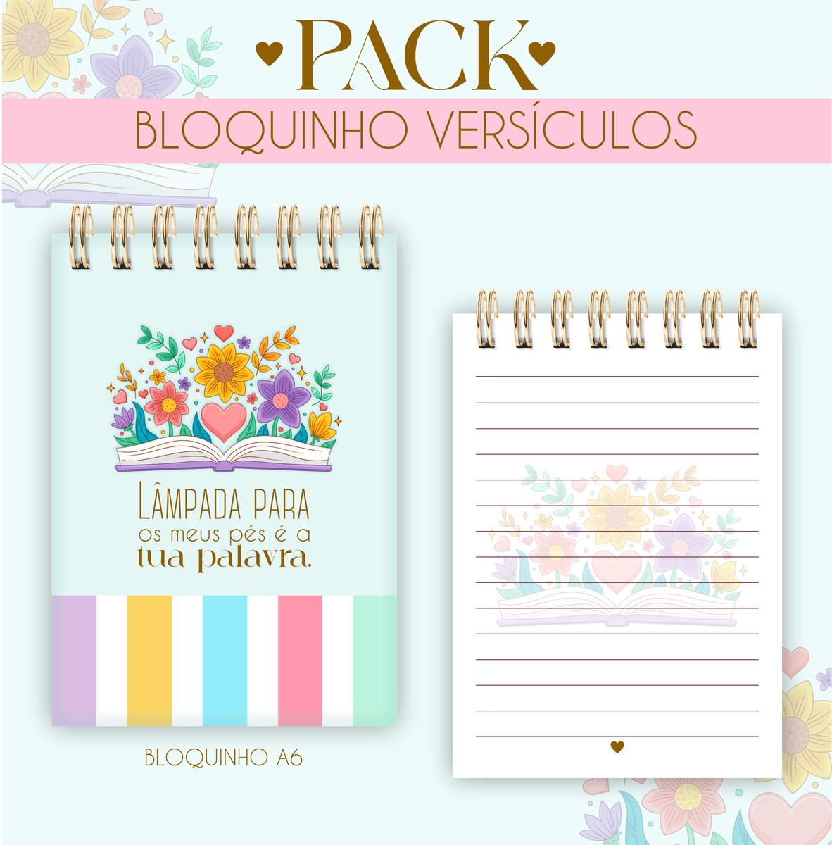 Kit Digital Bloquinhos Versículos para Papelaria e Canecas 2 Kit Digital Bloquinhos Versículos para Papelaria e Canecas - Imagem 2