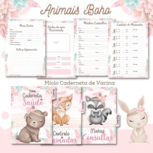 Caderneta de Saúde Animais Boho
