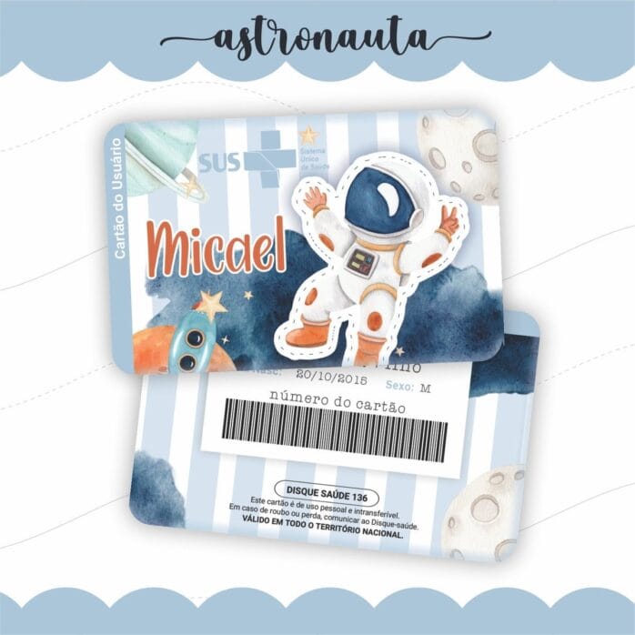 Caderneta de Saúde Astronauta Menino