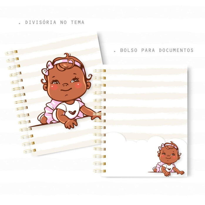 Caderneta de Saúde - Bebê Negra Rosa