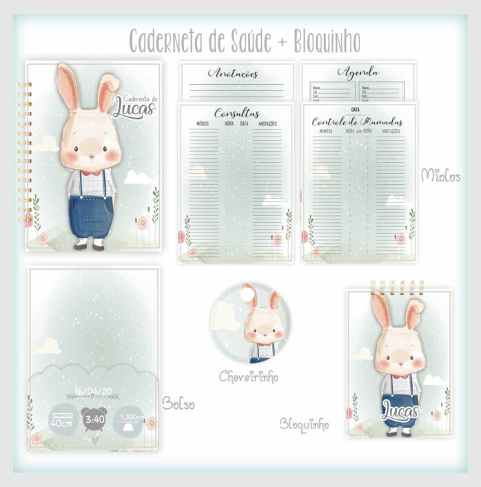 Caderneta de Saúde + Bloquinho Coelho
