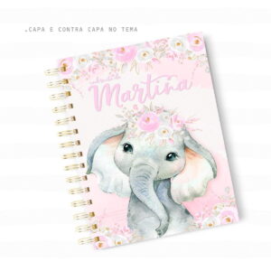 Caderneta de Saúde Digital Elefante Rosa para Imprimir 4 caderneta de saude elefante rosa arquivo digital