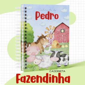 Caderneta de Saúde Fazendinha Menino em PDF para Editar