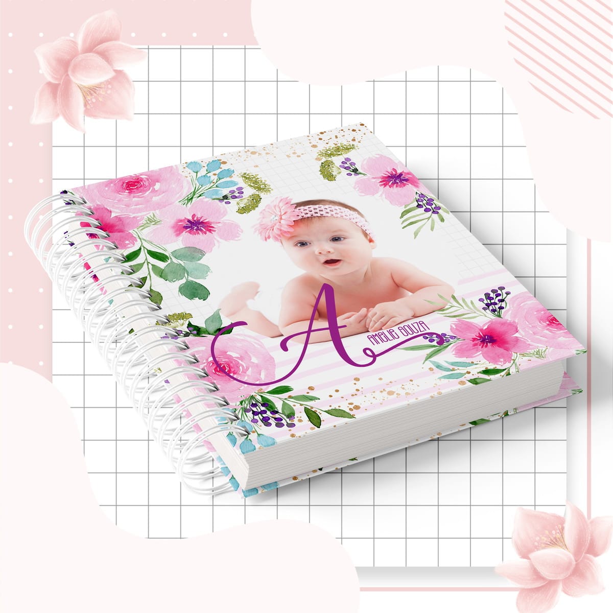 Caderneta de Saúde Floral para Personalizar e Imprimir 2 Caderneta de Saúde Floral para Personalizar e Imprimir - Imagem 2