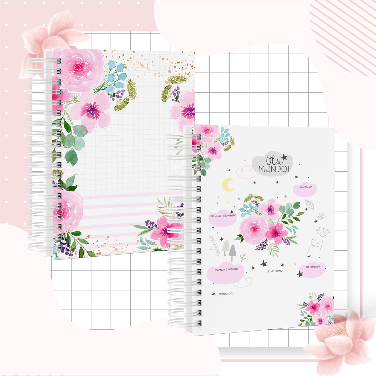 Caderneta de Saúde Floral para Personalizar e Imprimir 3 Caderneta de Saúde Floral para Personalizar e Imprimir - Imagem 3