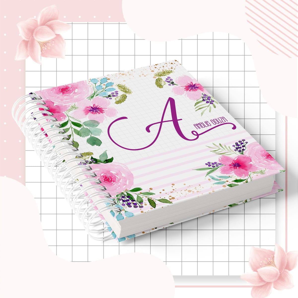 Caderneta de Saúde Floral para Personalizar e Imprimir 1 Caderneta de Saúde Floral para Personalizar e Imprimir