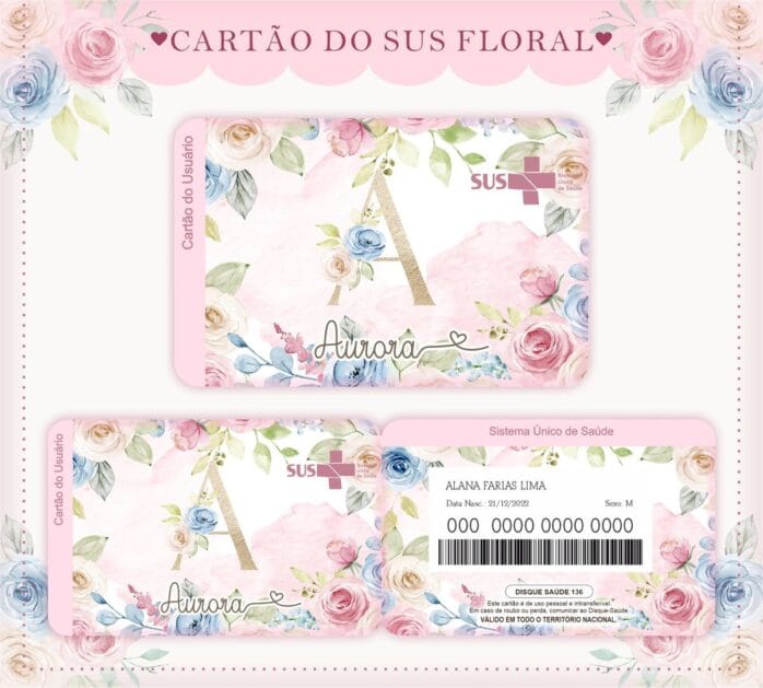 Caderneta de Saúde Floral Rosinha