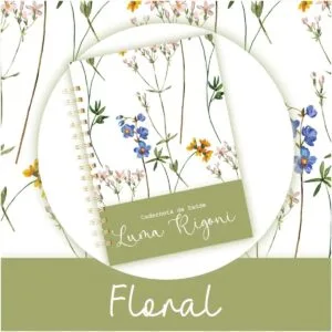 Caderneta de Saúde Floral Verde Musgo