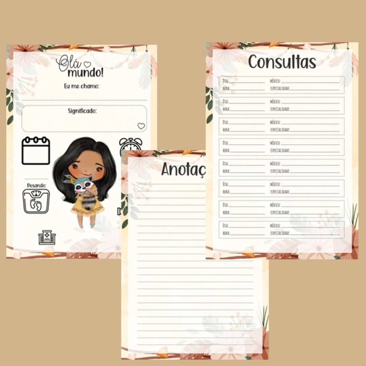 Caderneta de Saúde Pocahontas Digital Personalizável 2 Caderneta de Saúde Pocahontas Digital Personalizável - Imagem 2