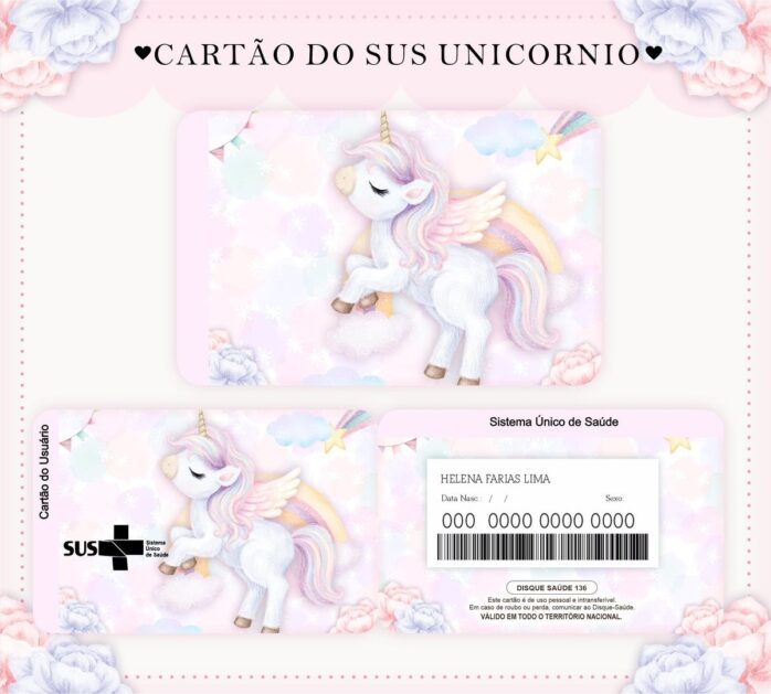 Caderneta de Saúde Unicórnio Candy