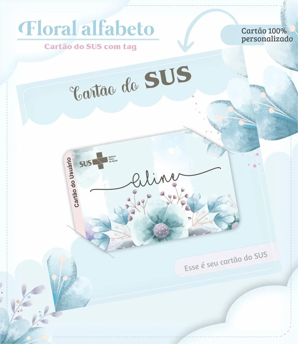 Caderneta de Vacina Alfabeto Floral