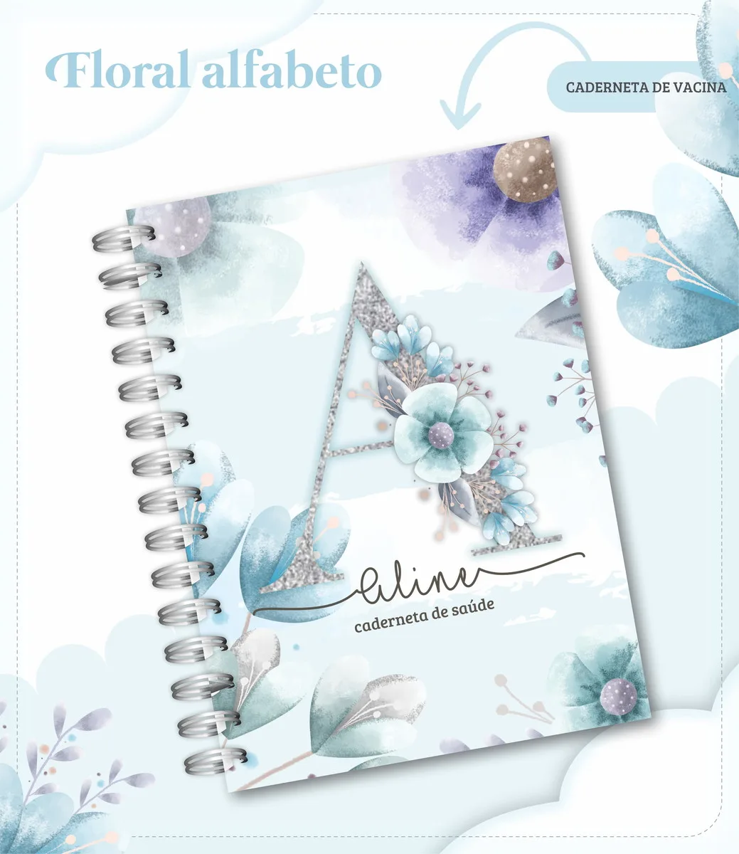 Caderneta de Vacina Alfabeto Floral