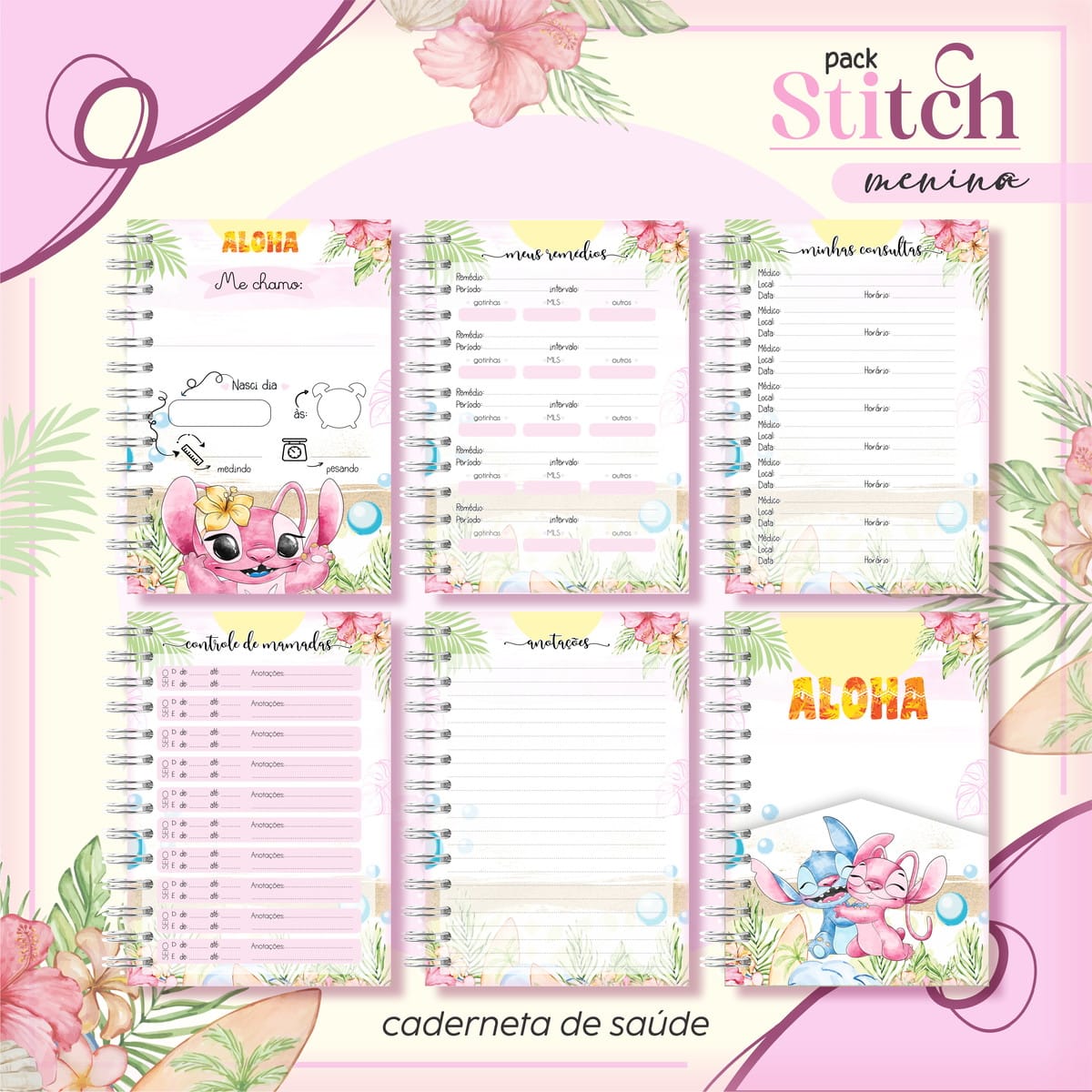 Caderneta de Vacina Angel Menina Digital para Personalizar 2 Caderneta de Vacina Angel Menina Digital para Personalizar - Imagem 2