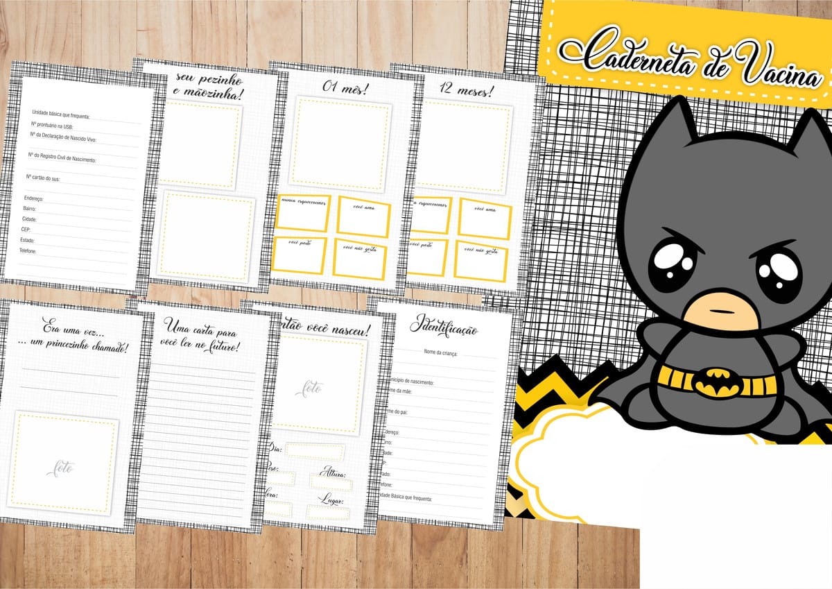 Caderneta de Vacinação Batman Baby Arquivo Digital 2 Caderneta de Vacinação Batman Baby Arquivo Digital - Imagem 2