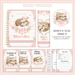 Caderneta de Vacina Bicho Preguiça Menina