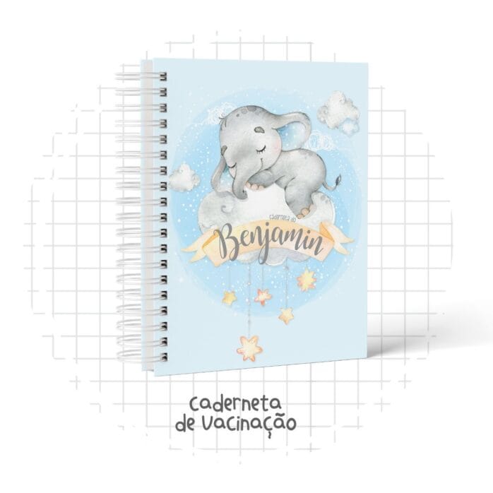 Caderneta de Vacina Elefantinho Cinza Baby