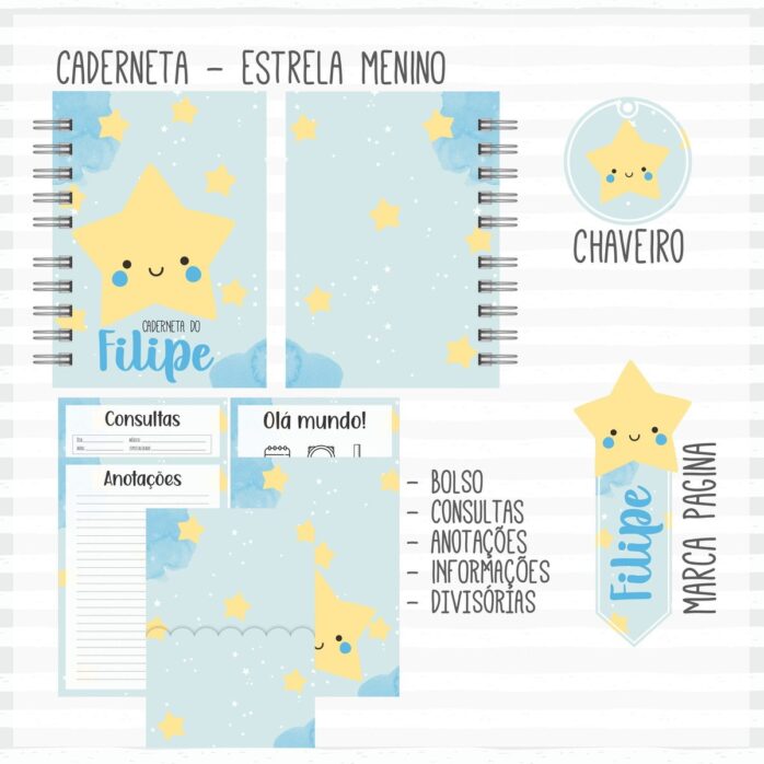 Caderneta de Vacina Estrela Menino