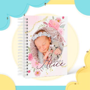 Caderneta de Vacina Digital Menina Floral Personalizável 31 caderneta de vacina foto menina modelo 1 arquivo digital