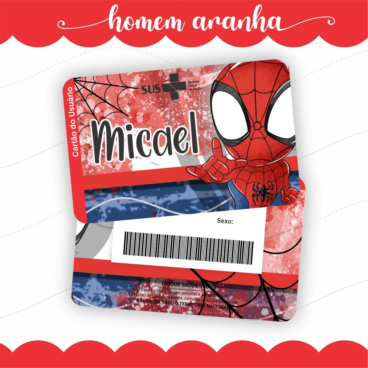 Caderneta de Vacinação Homem Aranha para Personalizar 2 Caderneta de Vacinação Homem Aranha para Personalizar - Imagem 2