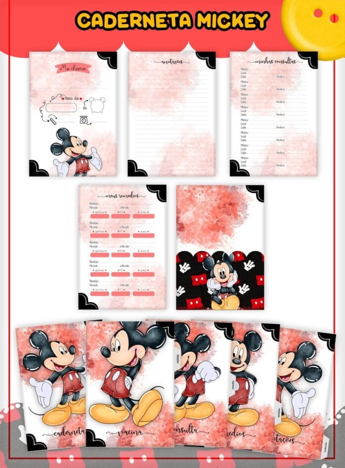 Caderneta de Vacina Mickey