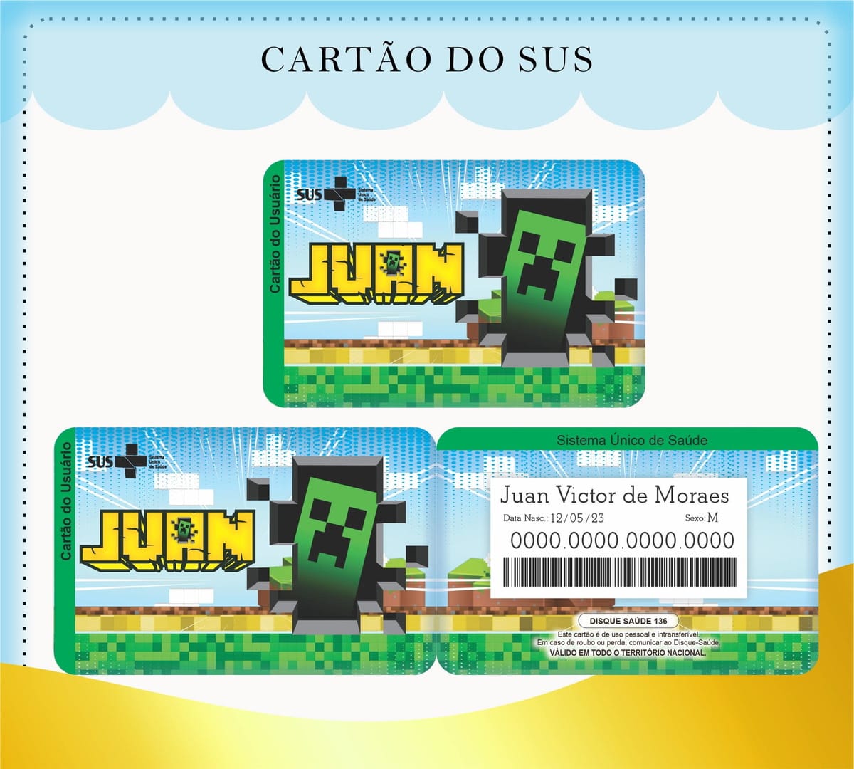 Caderneta de Vacina Minecraft Digital para Imprimir 3 Caderneta de Vacina Minecraft Digital para Imprimir - Imagem 3