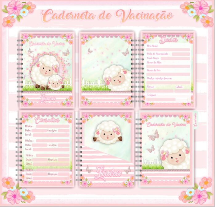 Caderneta de Vacina Ovelhinha Rosa