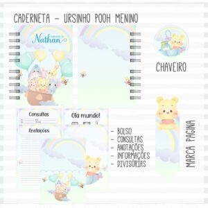 Caderneta de Vacina Pooh Menino Mod 01