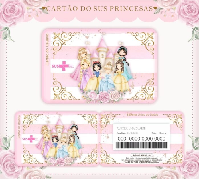 Caderneta de Vacina Princesas Menina