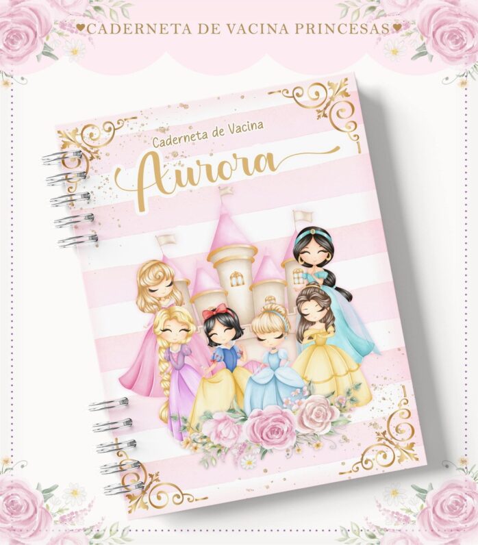 Caderneta de Vacina Princesas Menina