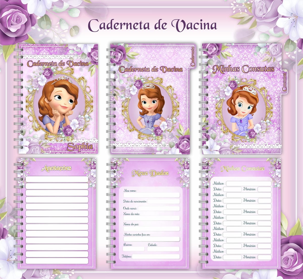 Caderneta de Vacina Digital da Princesinha Sophie 1 Caderneta de Vacina Digital da Princesinha Sophie