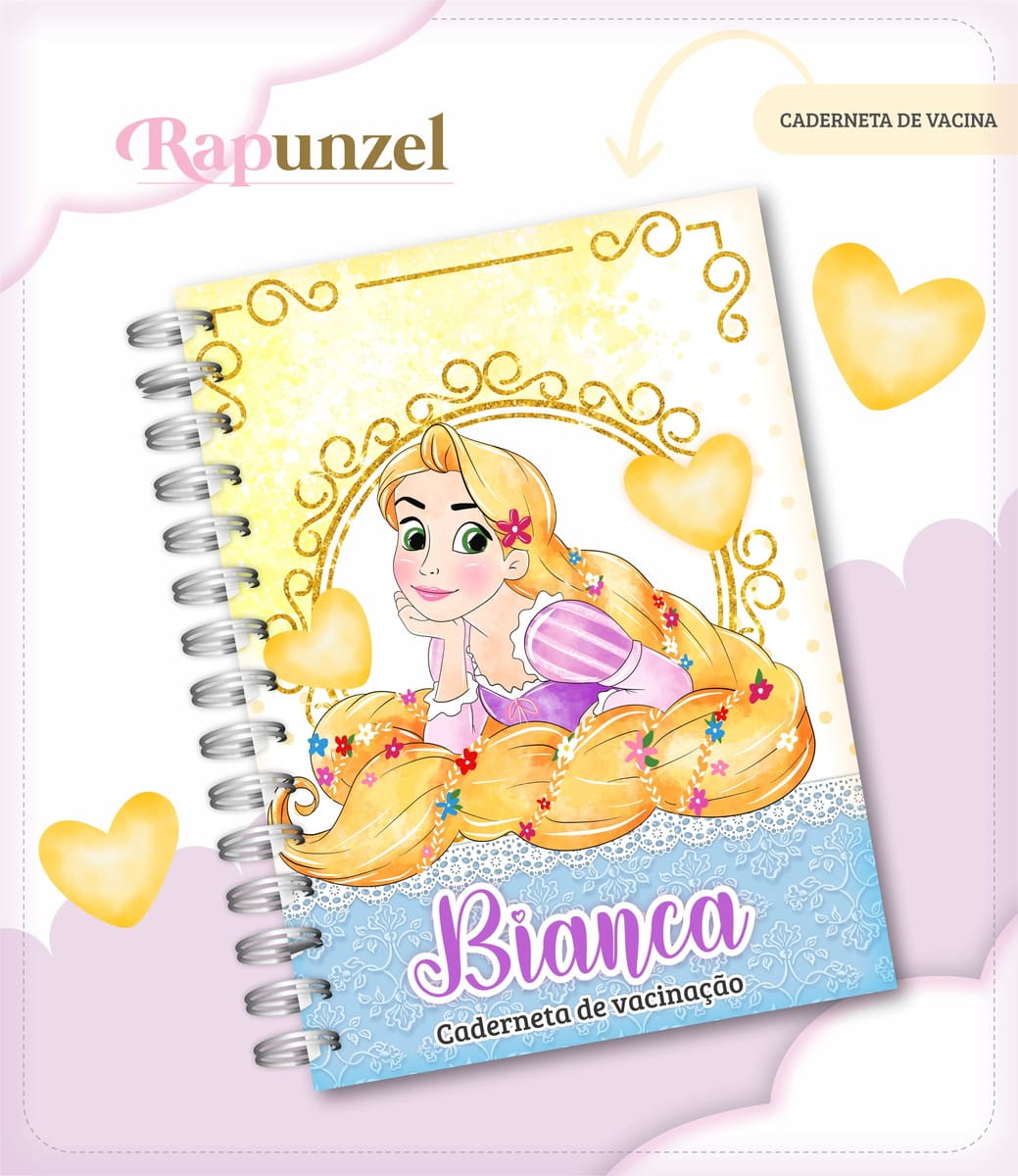 Caderneta de Vacinação Rapunzel Arquivo Digital 1 Caderneta de Vacinação Rapunzel Arquivo Digital