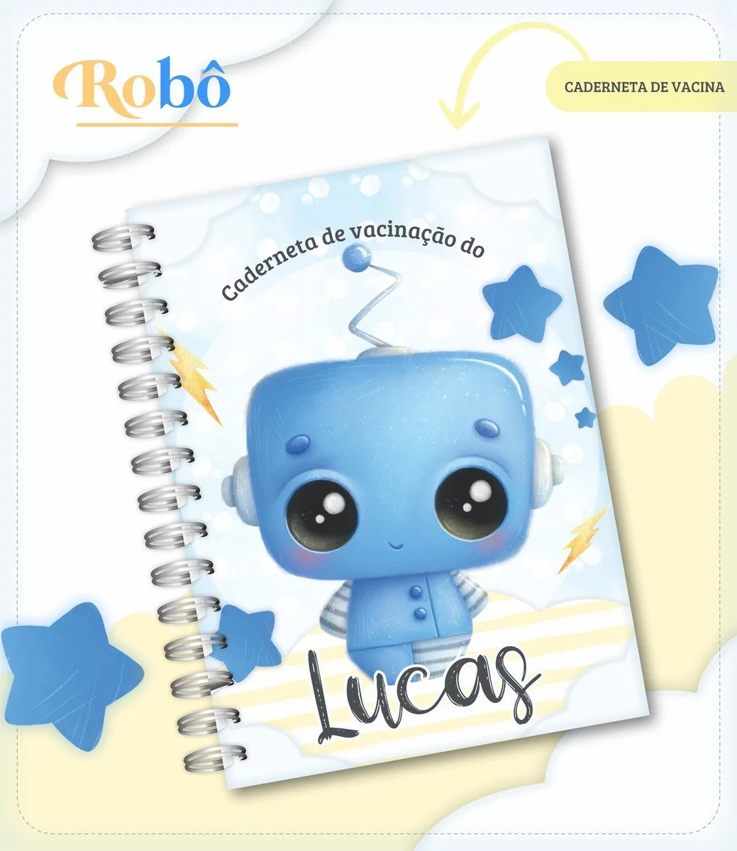 Caderneta de Vacina Robô 1 Caderneta de Vacina Robô