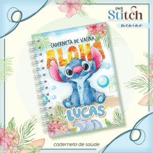Caderneta de Vacina Stitch Menino para Personalizar 24 caderneta de vacina stitch menino arquivo digital