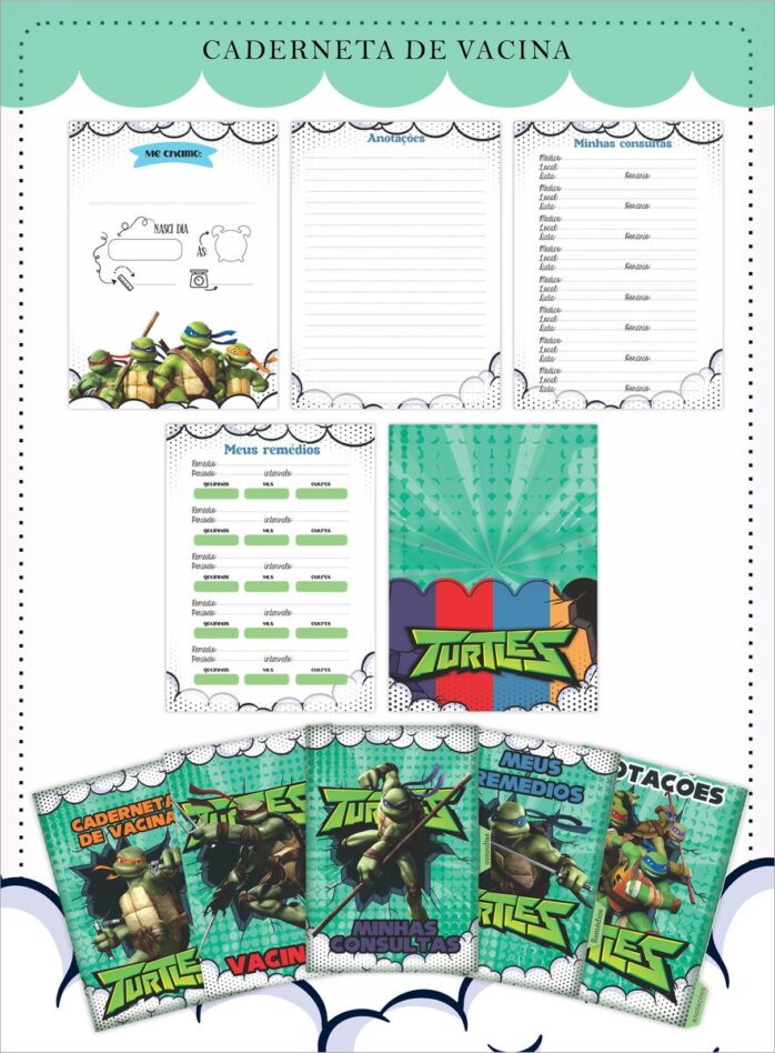 Caderneta de Vacina Tartarugas Ninjas