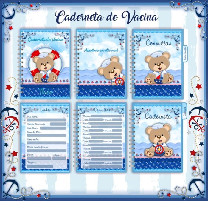 Caderneta de Vacina Ursinho Marinheiro