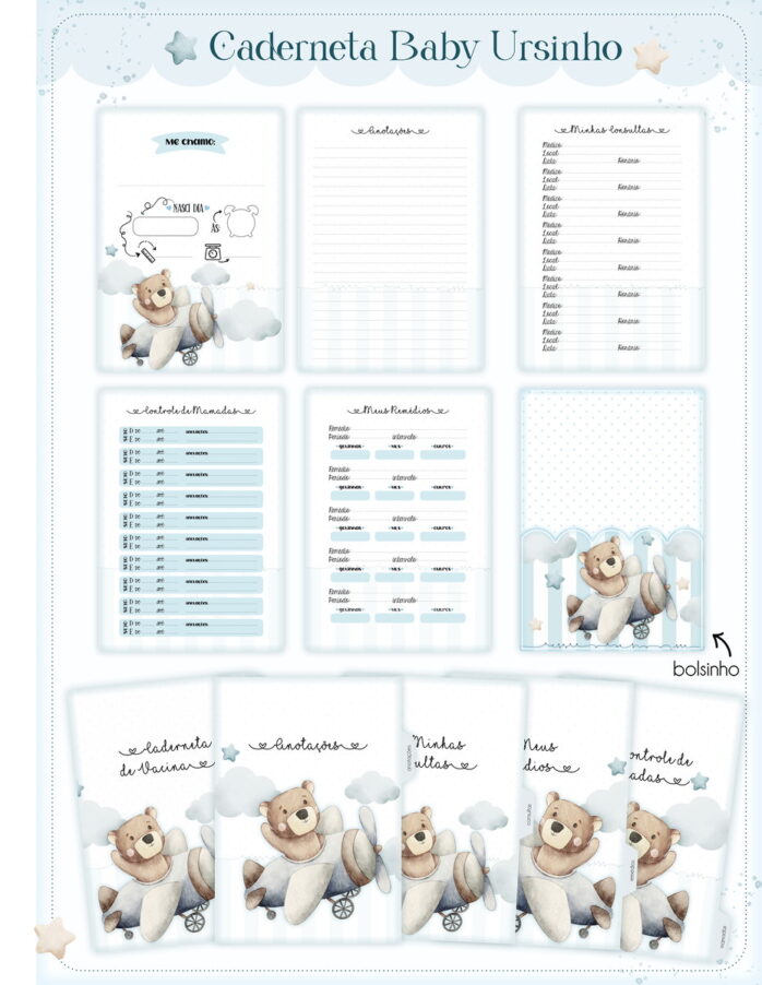 Caderneta de Vacinação Baby Urso