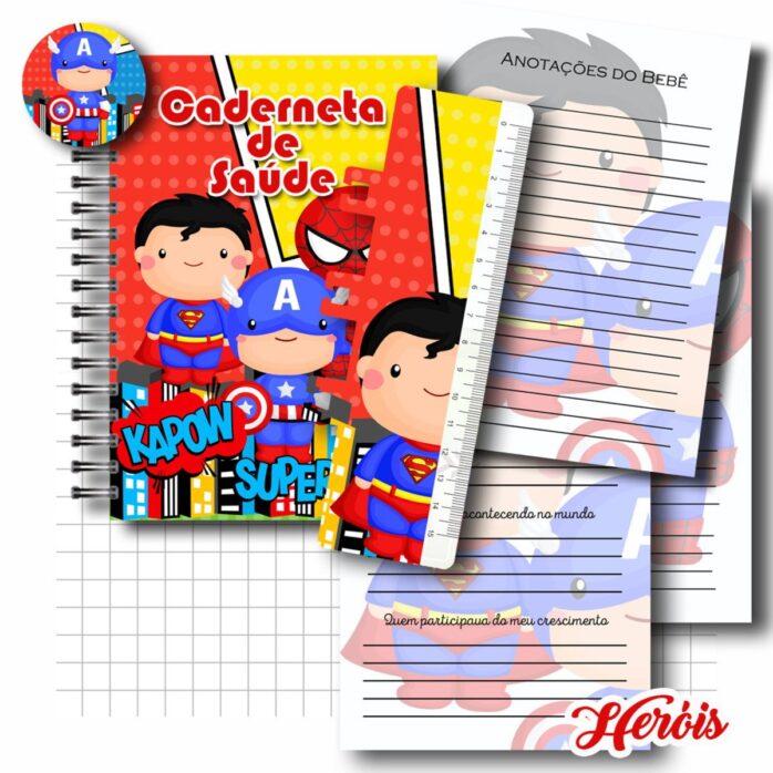 Caderneta de Vacinação Heróis Menino