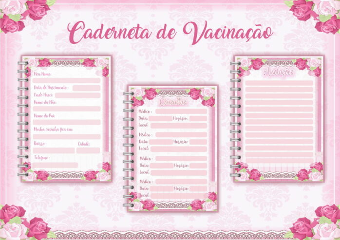 Caderneta de Vacinação Ursinha Rosa