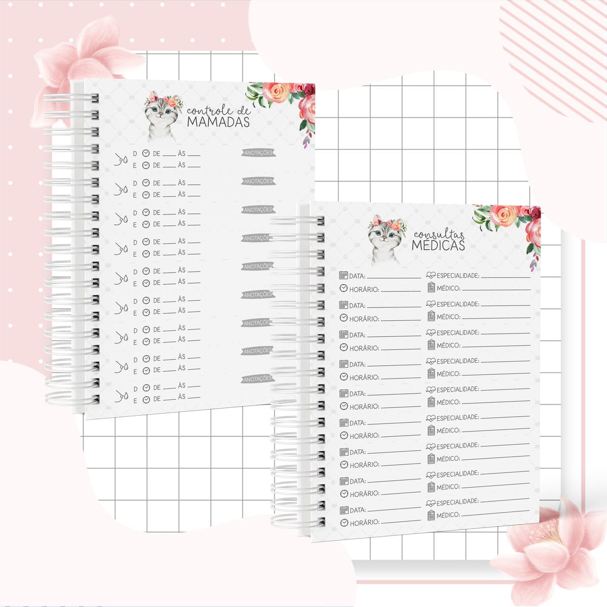Caderneta Gatinha Kit Digital Editável para Scrapbooking 4 Caderneta Gatinha Kit Digital Editável para Scrapbooking - Imagem 4