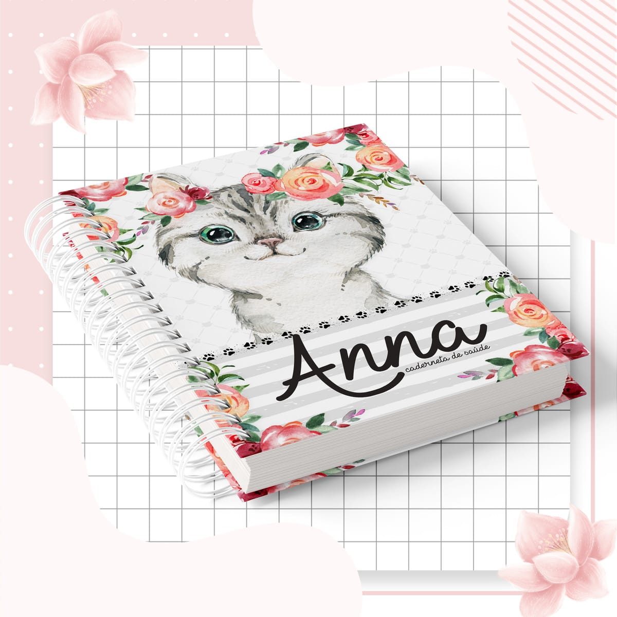 Caderneta Gatinha Kit Digital Editável para Scrapbooking 1 Caderneta Gatinha Kit Digital Editável para Scrapbooking
