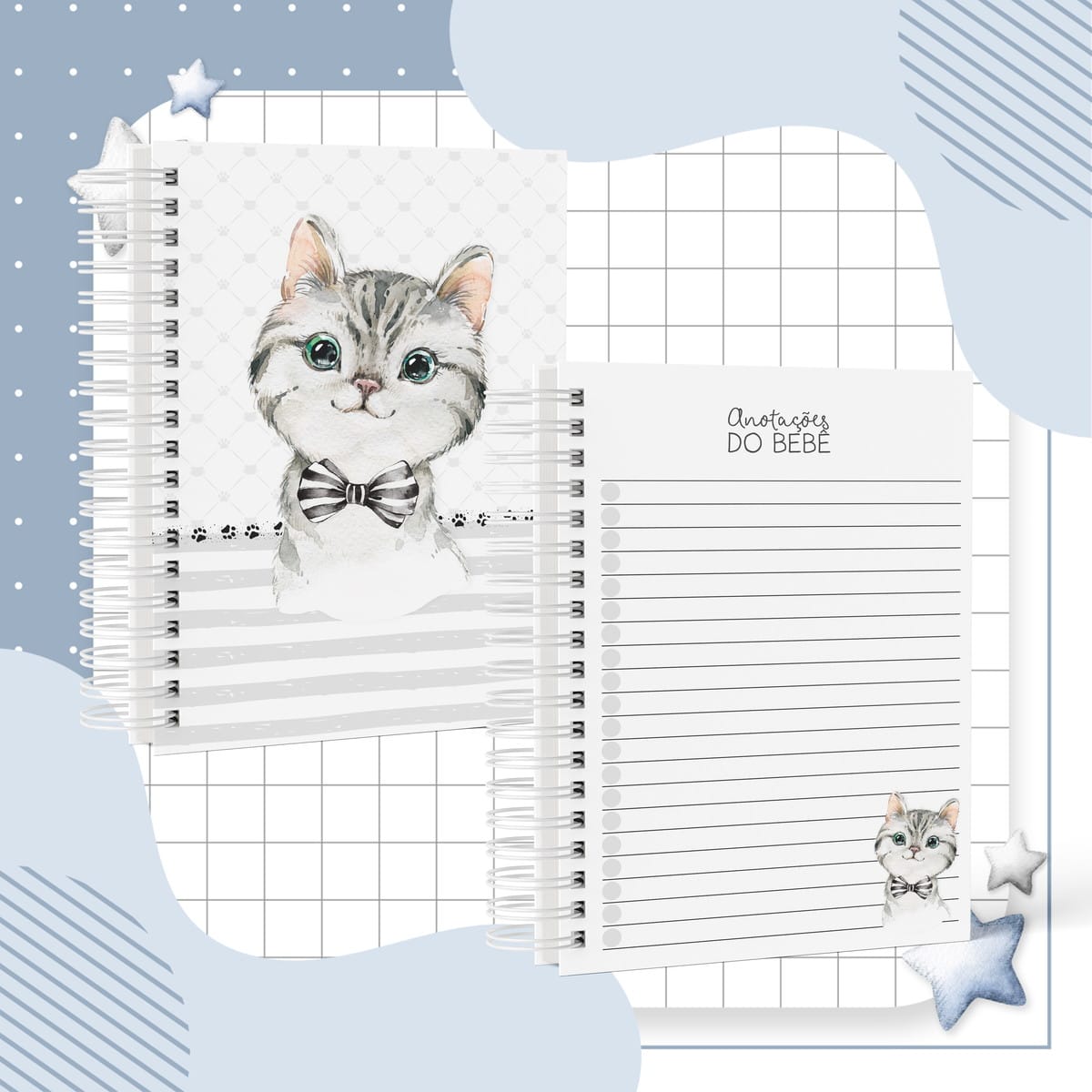 Caderneta de Bebê Digital Tema Gatinho para Personalizar 3 Caderneta de Bebê Digital Tema Gatinho para Personalizar - Imagem 3