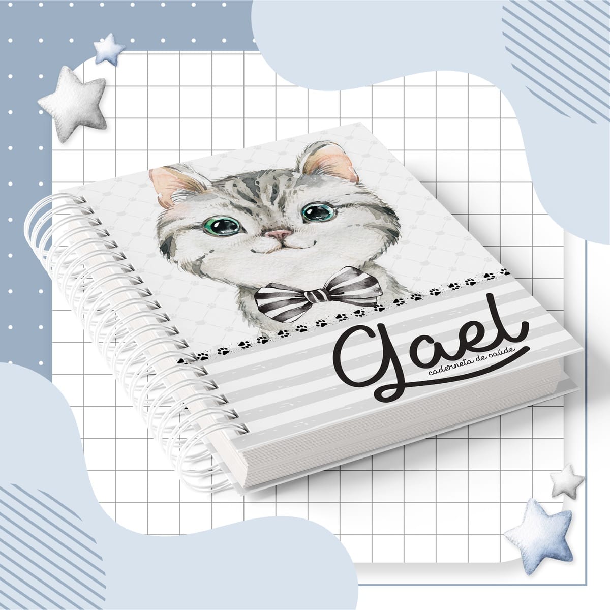 Caderneta de Bebê Digital Tema Gatinho para Personalizar 2 Caderneta de Bebê Digital Tema Gatinho para Personalizar - Imagem 2