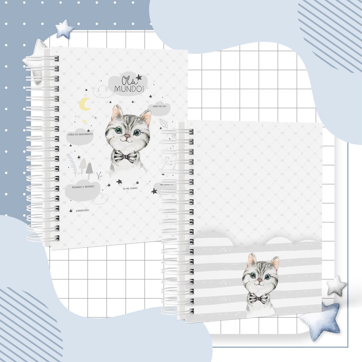 Caderneta de Bebê Digital Tema Gatinho para Personalizar 4 Caderneta de Bebê Digital Tema Gatinho para Personalizar - Imagem 4