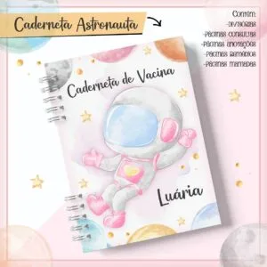 Caderneta Vacina Astronauta Aquarela 5 Caderneta Vacina Astronauta Aquarela