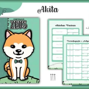 Caderneta Vacina Pet Akita Macho