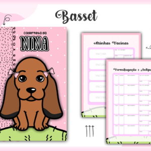 Caderneta de Vacinação Basset Hound Digital 9 caderneta vacina pet basset arquivo digital